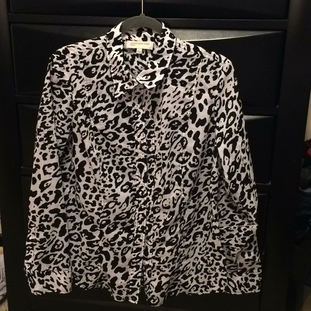 Cheetah print button down shirt